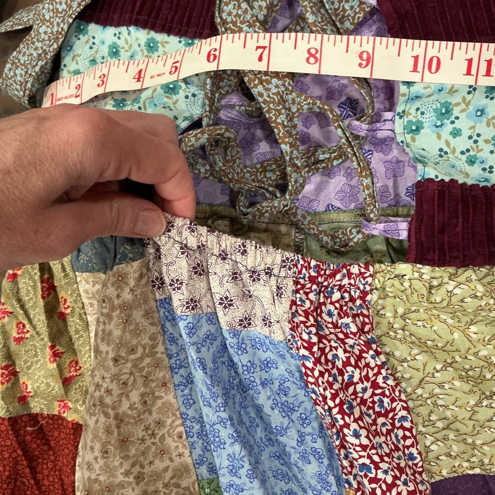 One-of-a-Kind Handmade Patchwork Maxi Dress - Boho, Cottagecore, Folk Size S/M - Picture 9 of 12